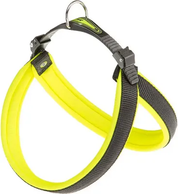 Image de Ferplast Agila Fluo, chien, harnais gilet, noir, jaune, nylon, couleur unie, 71 cm