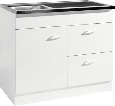 Produktbild von Held Möbel Spülenschrank inkl Spüle Keine BxTxH 100 x 50 x 85 mm weiß matt zerlegt 953.8001