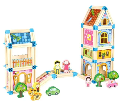 Produktbild von 2Kids Toys Holzbauspielzeug, Burg, mehrfarbig