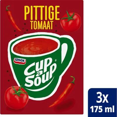 Produktbild von Unox Cup-a-Soup Pittige Tomaat 48g – Würzige Tomatensuppe im Becher
