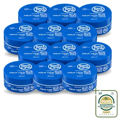 Produktbild von 12 x Red One Blue Aqua Haarwachs - Starker Halt und Glanz - 150 ml - Vorratspackung - 12 Stücke