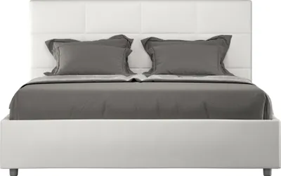 Produktbild von ITYHOME - Gepolstertes Bett ohne Lattenrost 160x190 mit Kunstlederbezug Weiß Mika