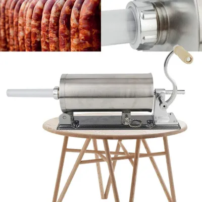 Produktbild von 4,8L Wursthersteller Edelstahl,Wurstfüller manuell, Wurst Stuffer Fleischfüllmaschine Wurstmaschine Wurstfüller für den Heimgebrauch