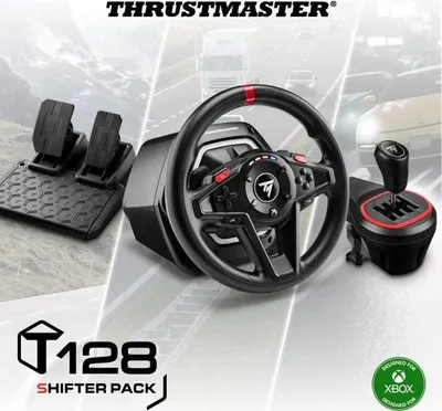 Zdjęcie produktu dla Gaming-Lenkrad  THRUSTMASTER  T128 X SHIFTER PACK  für Xbox Series XS Xbox One und PC  Schwarz und Rot