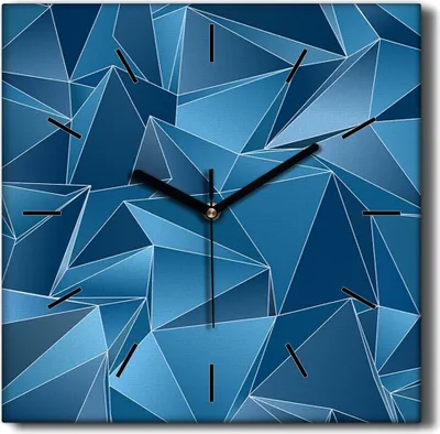 Produktbild von Coloray Hodiny Unikátní 30x30 cm  Tiché hodiny Pro obývací pokoj a kuchyň Nástěnné hodiny Plátno Černé ručičky hodin - Geometrické trojúhelníky