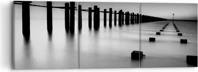 Produktbild von Bild auf Leinwand - Leinwandbild - Meer Ufer Ozean Horizont - 90x30cm - Wand Bild - Wanddeko - Leinwanddruck - Bilder - Kunstdruck - Wanddekoration - Leinwand bilder - Wandkunst - CA90x30-2229