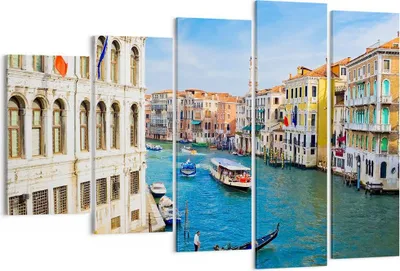 Produktbild von Bild auf Leinwand - Leinwandbild - Venedig Kanal Kreuzfahrt Gondel - 150x100cm - Wand Bild - Wanddeko - Leinwanddruck - Bilder - Kunstdruck - Leinwand bilder - Wandkunst - EG150x100-0428