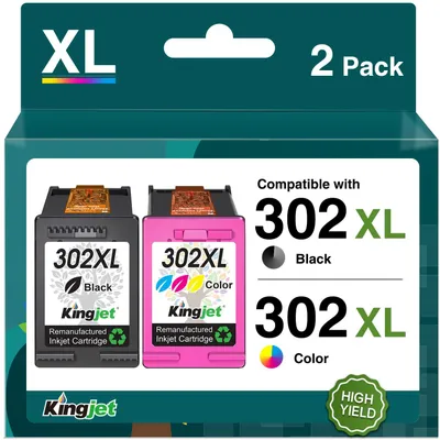 Immagine prodotto di Cartucce compatibili XL per stampanti HP 302, confezione multipla per HP 302 XL, compatibili con le stampanti HP Envy 4525, 4520, Officejet 5230, 3831, 3830, Deskjet 3630, 3639, 3636, 2130 (inchiostro nero)