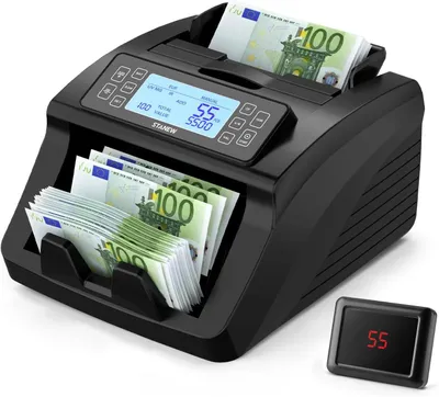Image de Compteuse de Billets AL-5800, STANEW Modes de Comptage Par Lots et Par Coupures, Compteuse de Billets Professionnelle Euro,UV/MG/IR