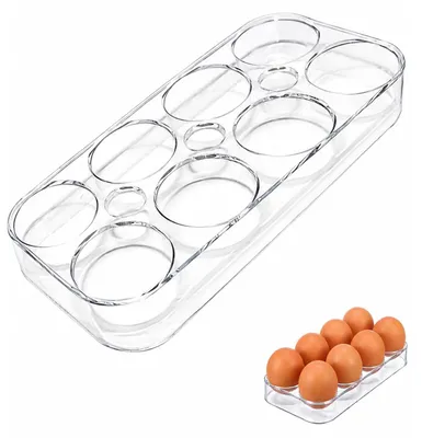 Eierhalter für Kühlschrank, transparent, stapelbar, Kunststoff, 1 Stück