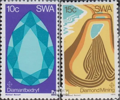 Produktbild von Briefmarken Namibia - Südwestafrika 1974 Mi 399-400 (kompl.Ausg.) gestempelt Diamantenbergbau