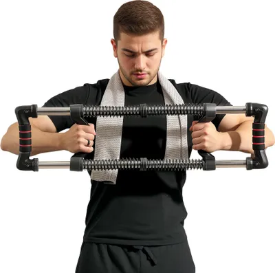 Image de Extenseur pectoral - musculation réglable - résistance 10-80 kg - bras et poitrine - musculation à la maison - noir