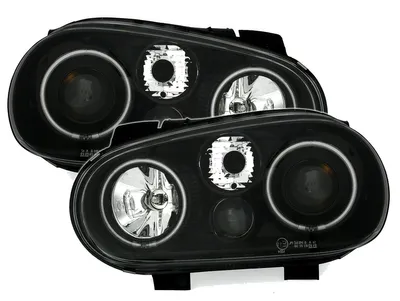 Produktbild von Eagle Eyes CCFL Angel Eyes Scheinwerfer Schwarz für VW Golf 4, Bj. 1997-9/2003