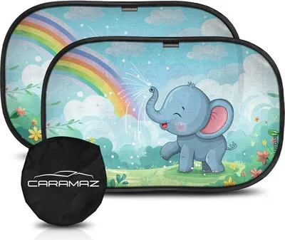 Produktbild von CARAMAZ Sonnenschutz Auto Baby mit UV Schutz, Reach - Opti-Dark - GSM100+ inkl. Saugnapf - Verdunklung 51x31cm, 2 Stück