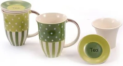 Produktbild von Kräuterteetasse "Linda" Keramik, 2 fach, 3 teilig mit Keramiksieb, 0,3 l