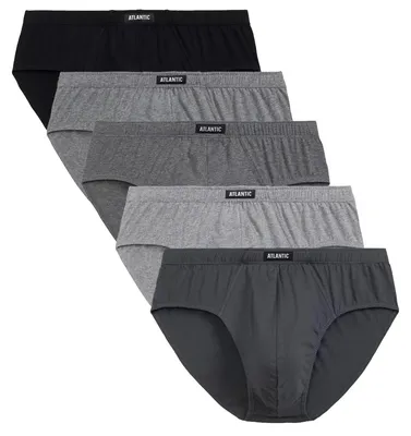 Produktbild von Slips 5er Pack Atlantic Baumwolle grau schwarz klassischer Schnitt L