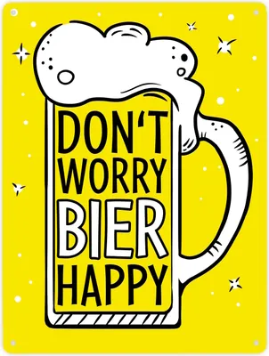 Produktbild von Don't worry Bier happy - Metallschild mit Bierkrug Motiv
