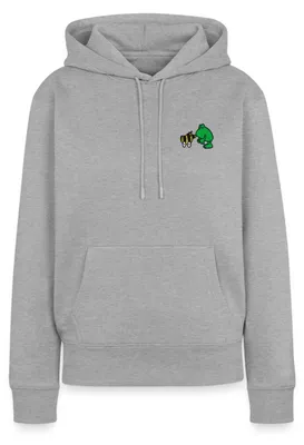 Produktbild von Spreadshirt Janosch Frosch & Tigerente Kuss Stick Damen Premium Hoodie, S, Grau meliert