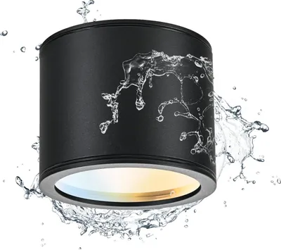 Image de Spot encastrable Glenlux Lampe LED GX53 9W IP44 3 couleurs de lumière Noir