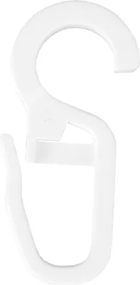 Produktbild von Gardinenringe mit Faltenlegehaken Ø9 mm Weiß (10er-Pack) – Kunststoff, für Gardinenstangen bis Ø16 mm, Universalband und Kräuselband