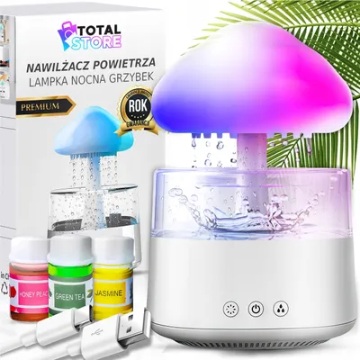 Produktbild von Luftbefeuchter Pilz 450Ml Regen + Ionisator, Aromatherapie, Nachtlicht