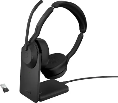 Zdjęcie produktu dla Jabra Evolve2 55, Bezprzewodowy, Biuro/centrum telefoniczne, 20 - 20000 Hz, 130 g, Zestaw słuchawkowy