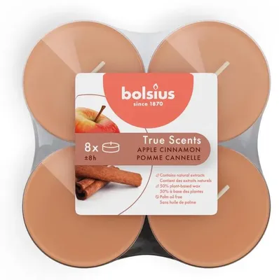 Productafbeelding van Bolsius True Scents Maxilichten Clear Cup 8U Apple Cinnamon (1 stuk)
