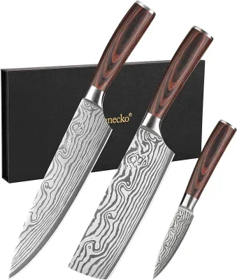 Imagen del producto de Conjunto de cuchillos de cocina, 3 piezas, juego de cuchillos profesionales
