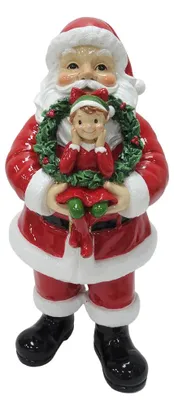 Obrázok produktu pre Figúrka vianočnej výzdoby Clayre & Eef, Motív: Santa Claus, Rozmery: 13x14x30 cm, Farba: červená, Materiál: plast
