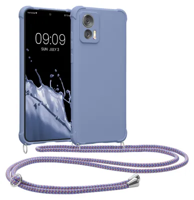 Obrázok produktu pre kwmobile Náhrdelník kompatibilný s Motorola Edge 30 Neo Case - Kryt so šnúrkou - Silikónový ochranný kryt levanduľová