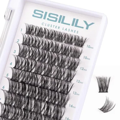 Image de Cluster de cils individuels, C-D-Curl, pour application manuelle, effet 3D, doux et volumineux, 10-16 mm, mélange DM01, 72 pièces