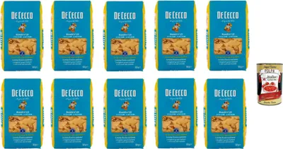 Produktbild von De Cecco Rombi N°121, 100% Italienisch Pasta Nudeln 10x 500g + Italian Gourmet Polpa 400g