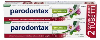 Imagen del producto de PARODONTAX, pasta dental con sabor a menta fresca, 2 envases de 75 ml