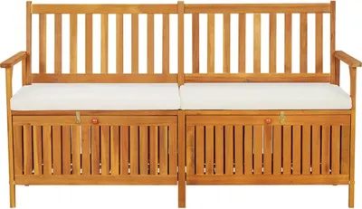 Produktbild von vidaXL Truhenbank mit Kissen 148 cm Massivholz Akazie