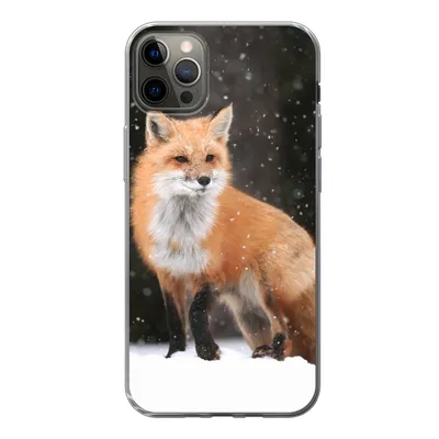 Produktbild von MuchoWow® Handyhülle Schutzhülle Hülle für iPhone 12 Pro Max Fuchs - Schnee - Winter Silikon Softcase Handy Hülle - Hartschale