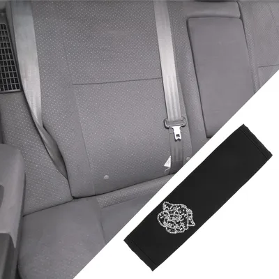 Image de Protège-Épaules Pour ceinture sécurité Motif Rose / Protège-Épaules Pour Sac À Dos Multifonctionnel Pour Camion, Voiture, Suv / En Tissu Respirant 6,5X23Cm / 1 Pièce Noir
