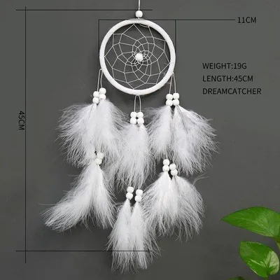 Produktbild von Weisses TraumfängerVier OrnamenteStilvolle Traumfänger für Wohnzimmerdekoration, ideal als Geschenk für Weihnachten, Jubiläen und als tägliches Geschenk.