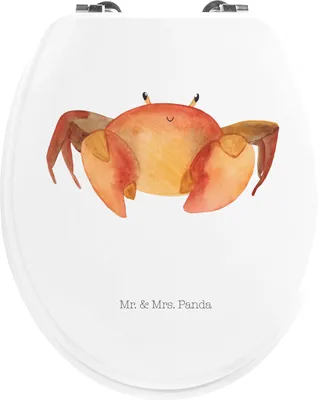 Produktbild von Mr. & Mrs. Panda Toilettendeckel Sternzeichen Krebs - Weiß - Geschenk, Klo-Deckel, Geburtstag Juni, Krebse, Meerestier, WC Brille, Aszendent, Krabbe, Klodeckel, Meer