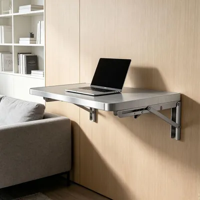 Imagen del producto de Mesa plegable de acero inoxidable para pared, 40 x 40 cm