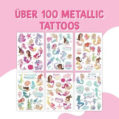 Produktbild von Tattoo Set - Meerjungfrauen - 100 Metallic Tattoos