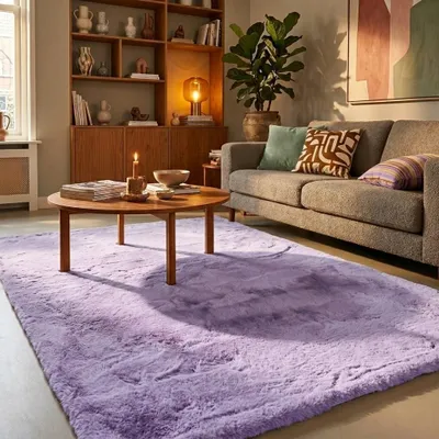 Produktbild von Volero - Hochflor Teppich - Comfy Supreme Lila - 200x290 cm - Wohnzimmer, Schlafzimmer - Klassik, Industrielle, Ländlich, Modern