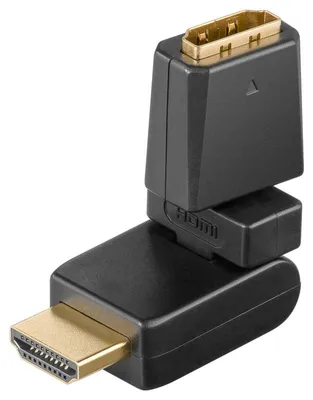 Obrázok produktu pre goobay HDMI adaptér HDMI+ A zásuvka na HDMI+ A konektor, šikmý, pozlátený