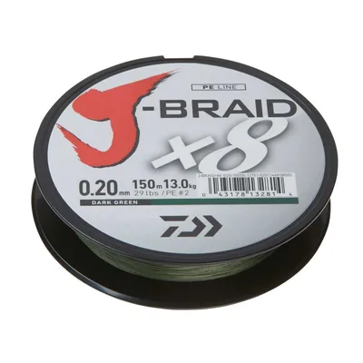 Immagine prodotto di Daiwa J-Braid X8 Lenza intrecciata verde scuro al metro, diametro in mm:0,35