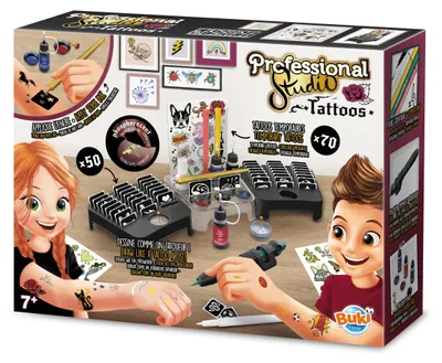 Imagen del producto de Buki 5437, Kit de tatuajes temporales para niños, edad: 7 años, varios colores