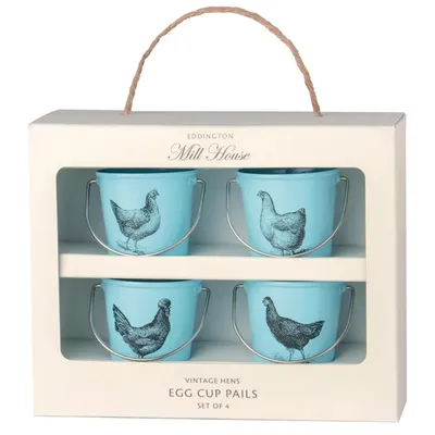 Produktbild von Eimer Eierbecher mit Hühner Design im 4er Set