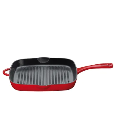 Produktbild von Küchenprofi 0407801426, Rechteckig, Grillpfanne, Rot, Emaille, 250 °C, Eisenguss