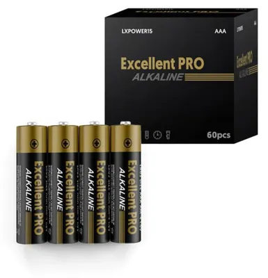 Obrázek produktu pro Alkalické baterie 1,5V AAA LR03, balení 60 kusů, značka LXPOWER15/60