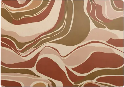 Produktbild von Abstrakte Wellen – Bodenschutzmatte – Stuhlunterlage 100x100 cm – Rutschfest – Hartbodenmatte