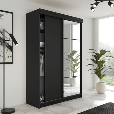 Produktbild von KIER FURNITURE Schiebegarderobe LAMARO mit Spiegel, Schrank Schlafzimmer 167x205x59cm