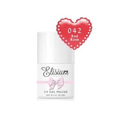 Produktbild von Elisium Profi UV Gel Nagellack 042 Rotrose, 8ml - Hybrid Lack für Professionelle Maniküre